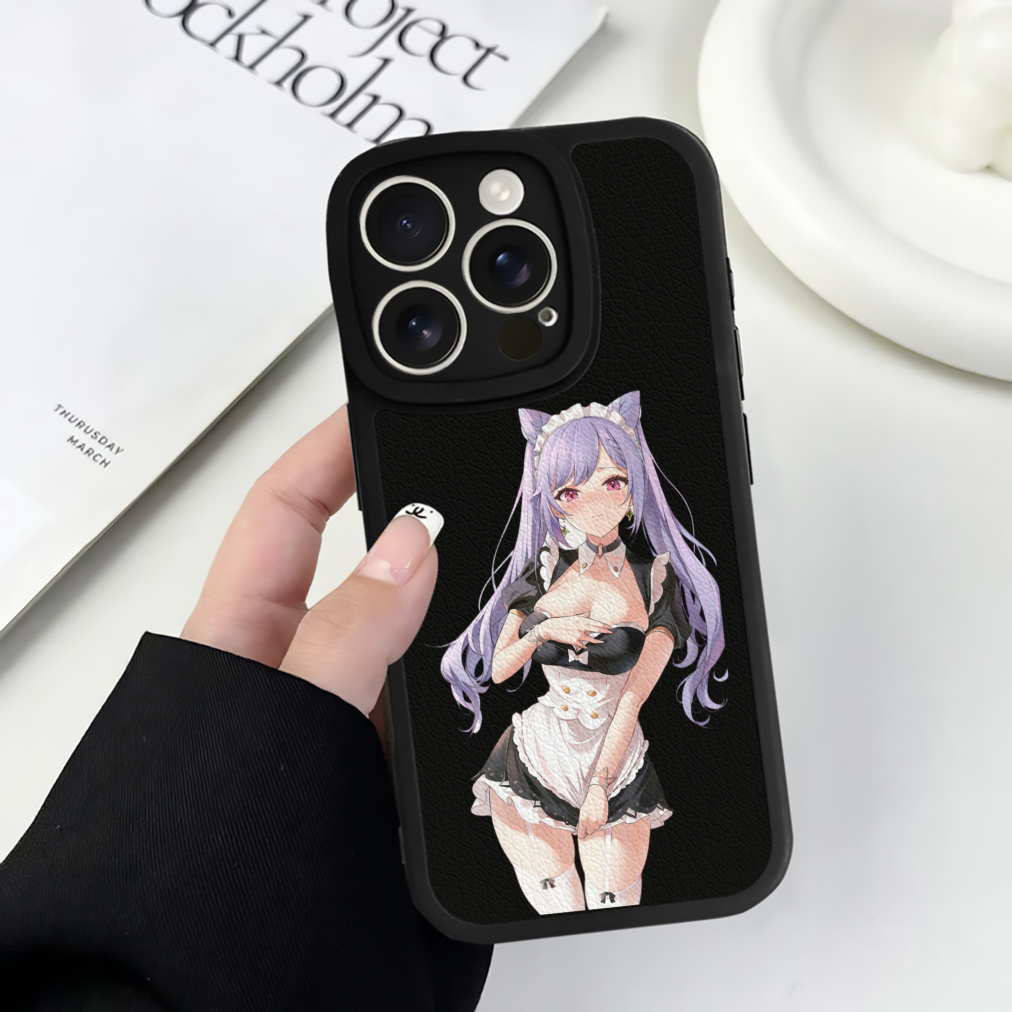 げんし神 刻晴 こくせい genshin Kokusei 【iPhone 16シリーズ対応】シリコンスマホケース（レザー調） 材質：シリコン